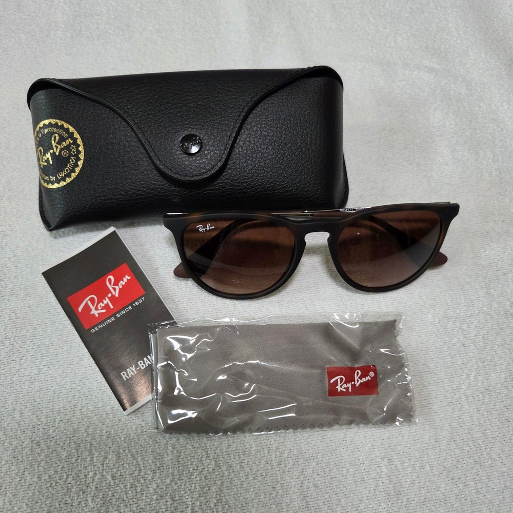 Ray-Ban Erika RB4171 865/13 Matte Tortoise Brown Gradient Sunglasses 54mm NEW